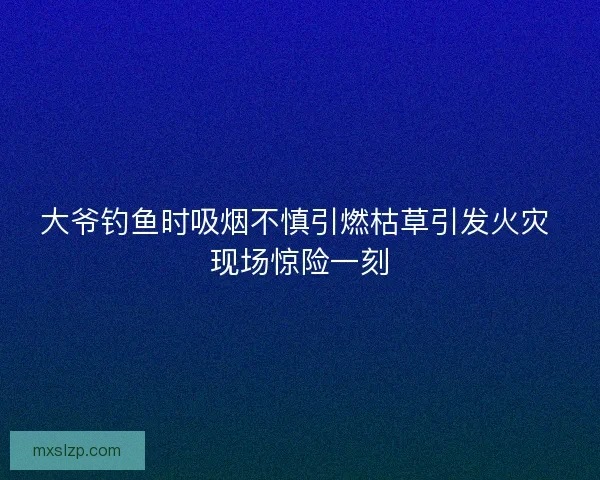 大爷钓鱼时吸烟不慎引燃枯草引发火灾 现场惊险一刻 大爷钓鱼时吸烟不慎引燃枯草引发火灾 现场惊险一刻